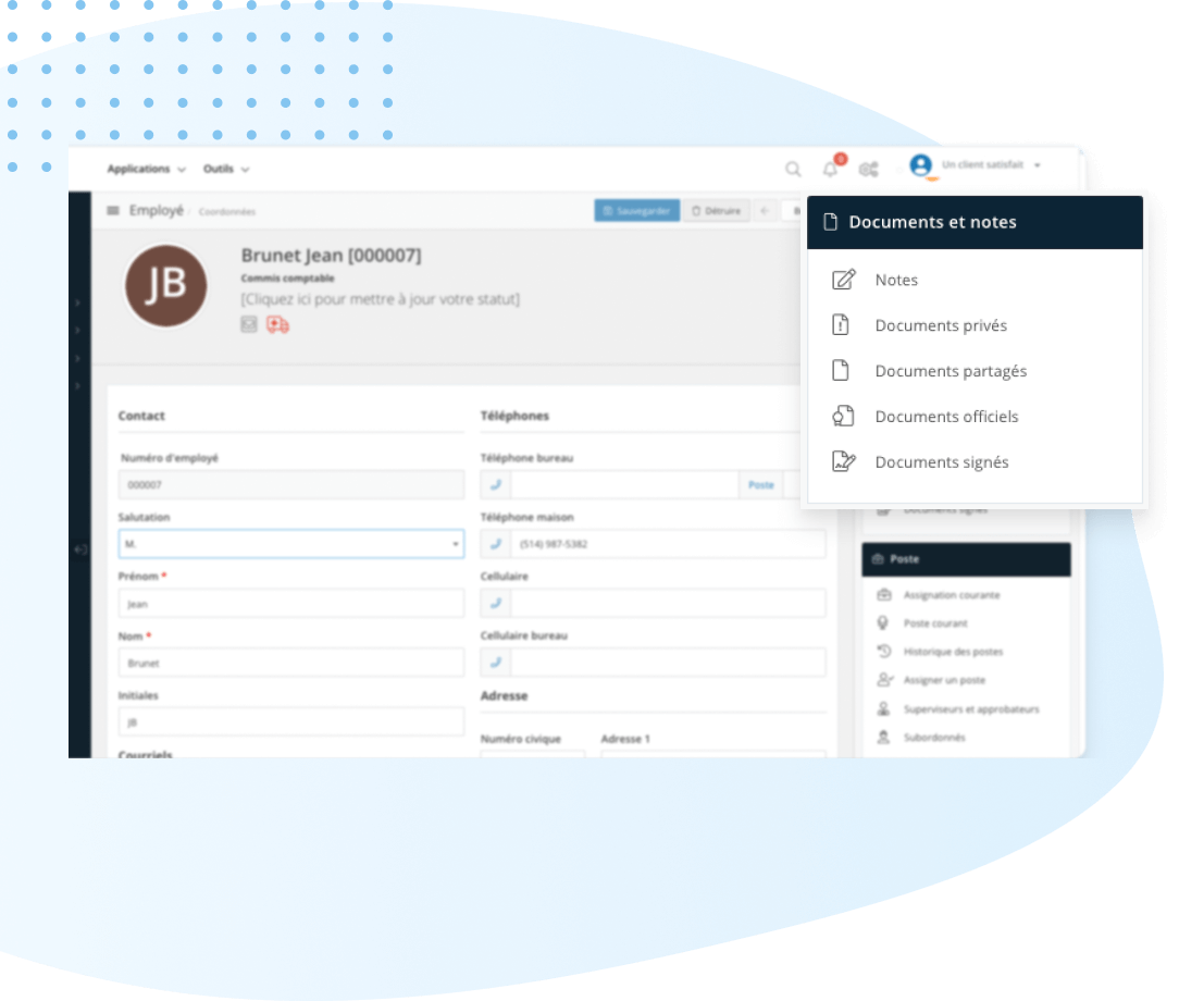 Gestion des dossiers d’employés (SIRH)