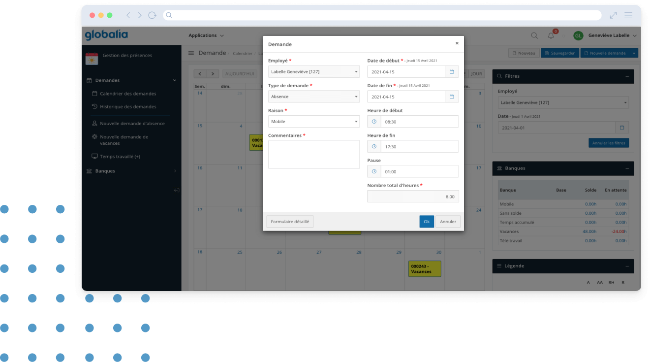 Logiciel de gestion des absences - demande de vacances-WEB